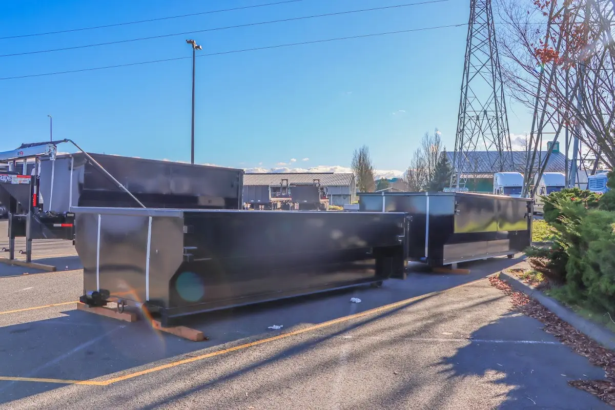 Roll-off dumpster ready for waste disposal at job site for 12 Yard Dumpster Rental in Poughkeepsie